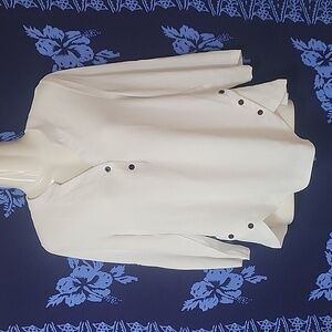 Cicibird white blouse with black button accents